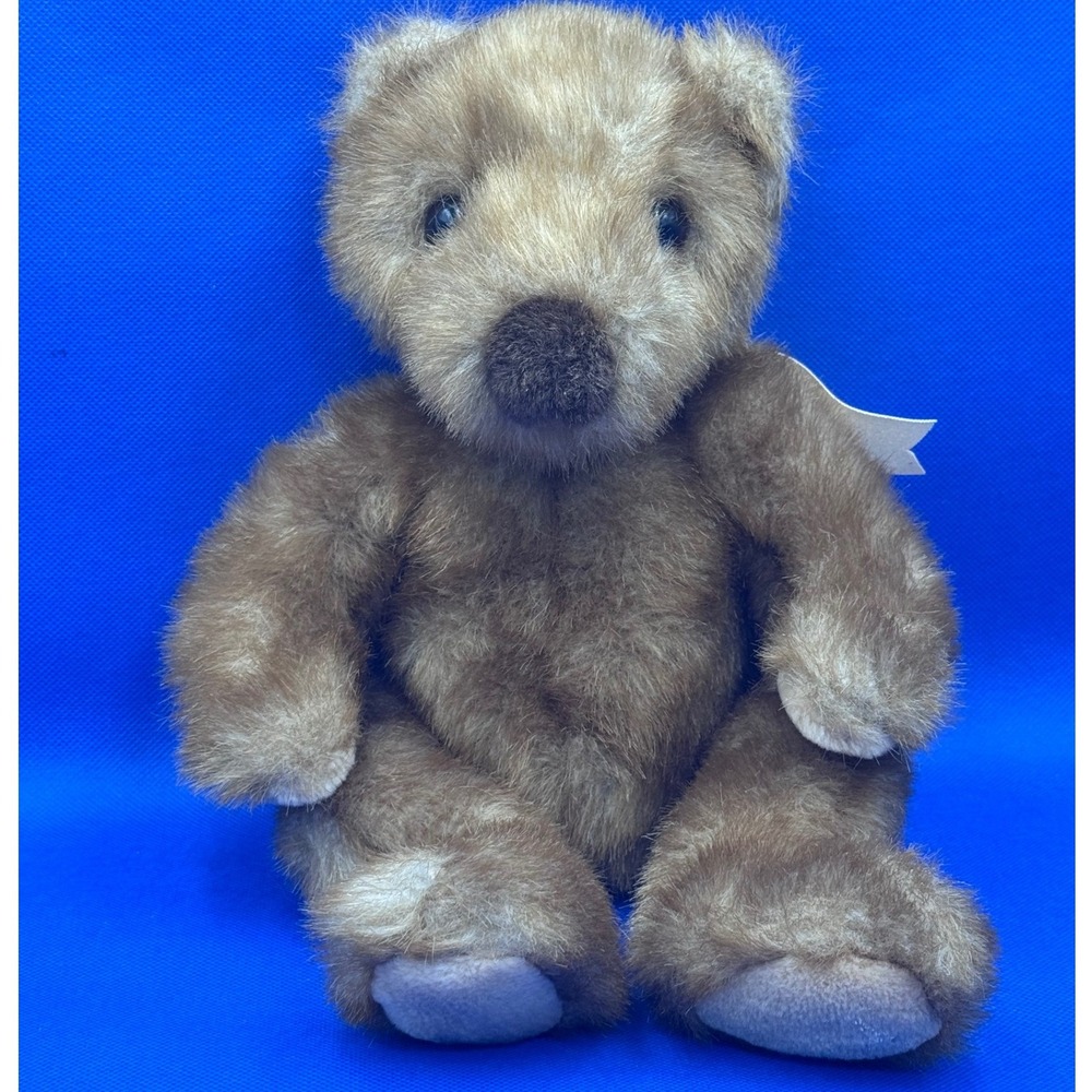 Vintage 1996 Classic Brown "Baby Ginger" Ty Teddy Bear Plush Ribbon Cottagecore